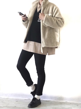 「Dr. Martens（ドクターマーチン）のDr.Martens / ドクターマーチン 1461 3EYE GIBSON SHOE 3ホール ギブソン シューズ ブーツ（ブーツ）」を使った、Ryoooさん（メンズ・178cm）の冬コーディネート