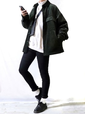 「Dr. Martens（ドクターマーチン）のDr.Martens / ドクターマーチン 1461 3EYE GIBSON SHOE 3ホール ギブソン シューズ ブーツ（ブーツ）」を使った、Ryoooさん（メンズ・178cm）の冬コーディネート