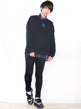 「バラ柄」｜「アイテム（その他）」を使った、Ryoooさん（メンズ・178cm）の冬コーディネート