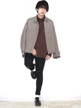 「Dr. Martens（ドクターマーチン）のDr.Martens / ドクターマーチン 1461 3EYE GIBSON SHOE 3ホール ギブソン シューズ ブーツ（ブーツ）」を使った、Ryoooさん（メンズ・178cm）の春コーディネート