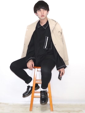 「Dr. Martens（ドクターマーチン）のDr.Martens / ドクターマーチン 1461 3EYE GIBSON SHOE 3ホール ギブソン シューズ ブーツ（ブーツ）」を使った、Ryoooさん（メンズ・178cm）の春コーディネート