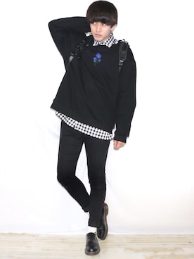「バラ柄」｜「アイテム（その他）」を使った、Ryoooさん（メンズ・178cm）の春コーディネート