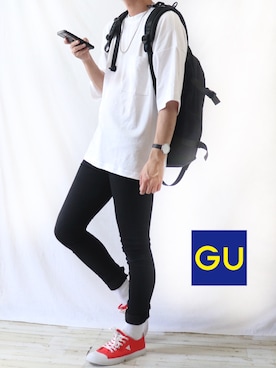 「Guess（ゲス）のアイテム（スニーカー）」を使った、Ryoooさん（メンズ・178cm）の春コーディネート