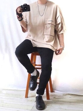 「Dr. Martens（ドクターマーチン）のDr.Martens / ドクターマーチン 1461 3EYE GIBSON SHOE 3ホール ギブソン シューズ ブーツ（ブーツ）」を使った、Ryoooさん（メンズ・178cm）の夏コーディネート