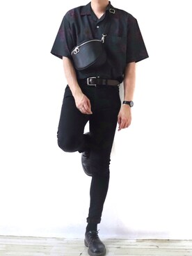 「Dr. Martens（ドクターマーチン）のDr.Martens / ドクターマーチン 1461 3EYE GIBSON SHOE 3ホール ギブソン シューズ ブーツ（ブーツ）」を使った、Ryoooさん（メンズ・178cm）の夏コーディネート