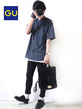 「Dr. Martens（ドクターマーチン）のDr.Martens / ドクターマーチン 1461 3EYE GIBSON SHOE 3ホール ギブソン シューズ ブーツ（ブーツ）」を使った、Ryoooさん（メンズ・178cm）の夏コーディネート