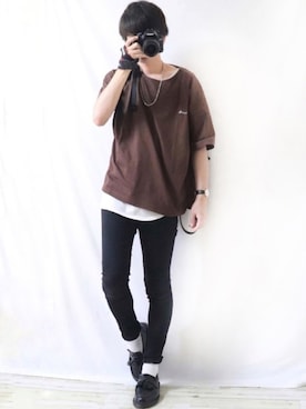 「Dr. Martens（ドクターマーチン）のDr.Martens / ドクターマーチン 1461 3EYE GIBSON SHOE 3ホール ギブソン シューズ ブーツ（ブーツ）」を使った、Ryoooさん（メンズ・178cm）の夏コーディネート