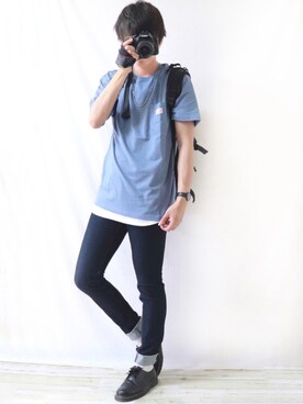 「Dr. Martens（ドクターマーチン）のDr.Martens / ドクターマーチン 1461 3EYE GIBSON SHOE 3ホール ギブソン シューズ ブーツ（ブーツ）」を使った、Ryoooさん（メンズ・178cm）の夏コーディネート