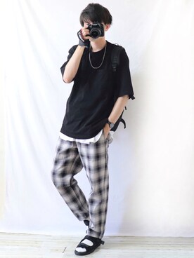 「GRADE（グレイド）のアイテム」を使った、Ryoooさん（メンズ・178cm）の夏コーディネート