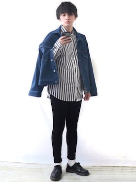 「LILL」｜「アイテム（デニムジャケット）」を使った、Ryoooさん（メンズ・178cm）の秋コーディネート