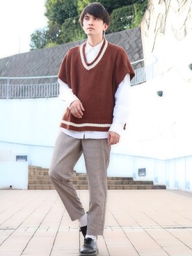 「Dr. Martens（ドクターマーチン）のDr.Martens / ドクターマーチン 1461 3EYE GIBSON SHOE 3ホール ギブソン シューズ ブーツ（ブーツ）」を使った、Ryoooさん（メンズ・178cm）の秋コーディネート