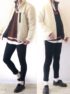 「Dr. Martens（ドクターマーチン）のDr.Martens / ドクターマーチン 1461 3EYE GIBSON SHOE 3ホール ギブソン シューズ ブーツ（ブーツ）」を使った、Ryoooさん（メンズ・178cm）の秋コーディネート