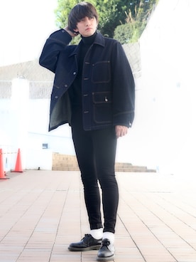 「Dr. Martens（ドクターマーチン）のDr.Martens / ドクターマーチン 1461 3EYE GIBSON SHOE 3ホール ギブソン シューズ ブーツ（ブーツ）」を使った、Ryoooさん（メンズ・178cm）の秋コーディネート