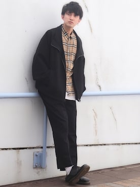 「Dr. Martens（ドクターマーチン）のDr.Martens / ドクターマーチン 1461 3EYE GIBSON SHOE 3ホール ギブソン シューズ ブーツ（ブーツ）」を使った、Ryoooさん（メンズ・178cm）の秋コーディネート