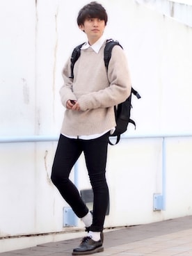 「Dr. Martens（ドクターマーチン）のDr.Martens / ドクターマーチン 1461 3EYE GIBSON SHOE 3ホール ギブソン シューズ ブーツ（ブーツ）」を使った、Ryoooさん（メンズ・178cm）の秋コーディネート