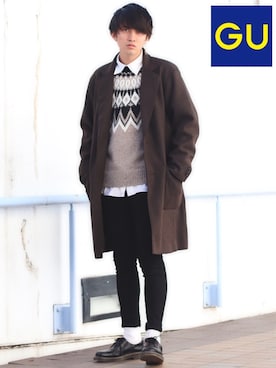 「Dr. Martens（ドクターマーチン）のDr.Martens / ドクターマーチン 1461 3EYE GIBSON SHOE 3ホール ギブソン シューズ ブーツ（ブーツ）」を使った、Ryoooさん（メンズ・178cm）の冬コーディネート