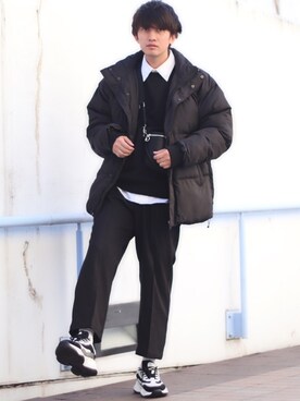 「LILL（リル）のアイテム（ダウンジャケット/コート）」を使った、Ryoooさん（メンズ・178cm）の冬コーディネート