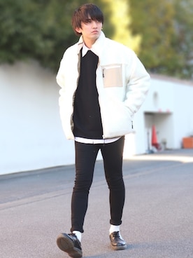 「Dr. Martens（ドクターマーチン）のDr.Martens / ドクターマーチン 1461 3EYE GIBSON SHOE 3ホール ギブソン シューズ ブーツ（ブーツ）」を使った、Ryoooさん（メンズ・178cm）の冬コーディネート