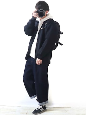 「ADRER（アドラー）のアイテム（バッグ）」を使った、Ryoooさん（メンズ・178cm）の冬コーディネート
