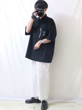 「Dr. Martens（ドクターマーチン）のDr.Martens / ドクターマーチン 1461 3EYE GIBSON SHOE 3ホール ギブソン シューズ ブーツ（ブーツ）」を使った、Ryoooさん（メンズ・178cm）の春コーディネート