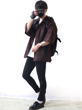 「Dr. Martens（ドクターマーチン）のDr.Martens / ドクターマーチン 1461 3EYE GIBSON SHOE 3ホール ギブソン シューズ ブーツ（ブーツ）」を使った、Ryoooさん（メンズ・178cm）の春コーディネート