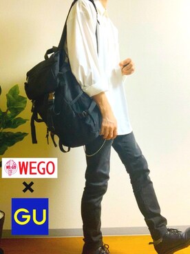 「SPINNS(スピンズ)のアイテム(ウォレットチェーン)」を使った、かっつーさん(メンズ・170cm)の秋コーディネート