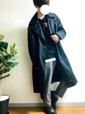 「Confirm（コンファーム）のアイテム（トレンチコート）」を使った、かっつーさん（メンズ・170cm）の秋コーディネート