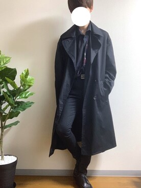 「Confirm（コンファーム）のアイテム（トレンチコート）」を使った、かっつーさん（メンズ・170cm）の秋コーディネート