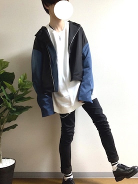 「YON（ヨン）のアイテム（ジャケット/アウター）」を使った、かっつーさん（メンズ・170cm）の秋コーディネート