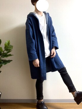 ゆるビッグシルエット ロング丈デニムコートジャケットを使ったメンズ人気ファッションコーディネート Wear