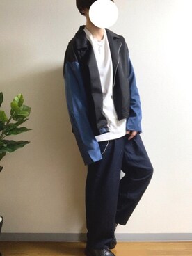 「YON（ヨン）のアイテム」を使った、かっつーさん（メンズ・170cm）の秋コーディネート