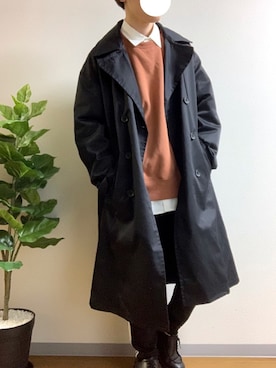 「Confirm（コンファーム）のアイテム（トレンチコート）」を使った、かっつーさん（メンズ・170cm）の秋コーディネート