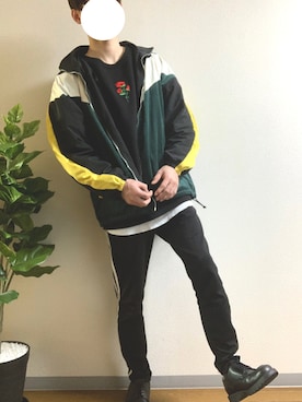 「INTER FACTORY（インターファクトリー）のアイテム（ナイロンジャケット）」を使った、かっつーさん（メンズ・170cm）の秋コーディネート