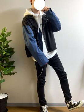 「YON（ヨン）のアイテム」を使った、かっつーさん（メンズ・170cm）の冬コーディネート