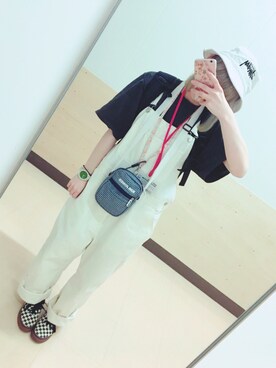 「ゆるゆる」｜「アイテム（オールインワン・サロペット）」を使った、こゝろさん（レディース・156cm）の春コーディネート