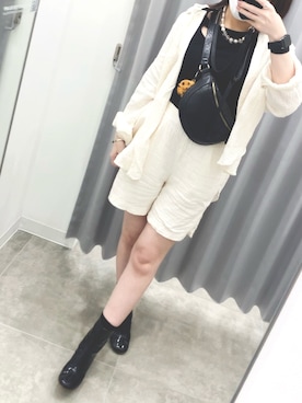 「パジャマ」｜「アイテム（アクセサリー）」を使った、こゝろさん（レディース・156cm）の夏コーディネート