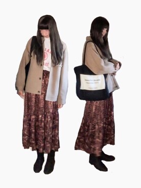 「ROKU」｜「アイテム（ブルゾン）」を使った、えむさん（レディース・173cm）の秋コーディネート