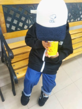 「コーデュロイキャップ」｜Haya#Meeeiさん（キッズ・90cm）の冬コーディネート