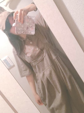 「RETRO GIRL（レトロガール）のアイテム（キャップ）」を使った、りゅうかくさん（レディース・165cm）の夏コーディネート