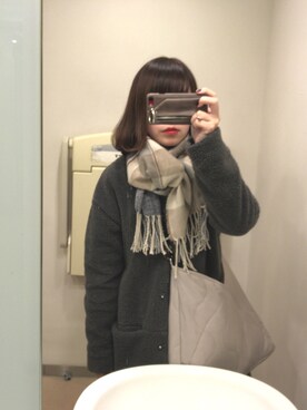 「キルティングバッグ」｜「アイテム（その他アウター）」を使った、mmi⚘さん（レディース・153cm）の秋コーディネート
