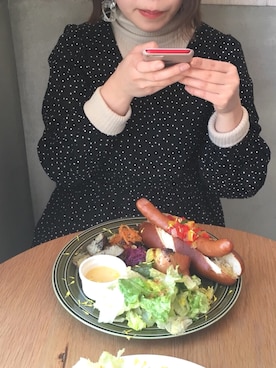 「アイテム（イヤリング）」を使った、mmi⚘さん（レディース・153cm・20代）の春コーディネート