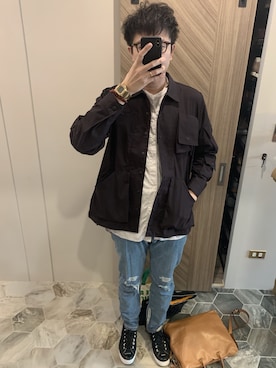 「WISDOM APPAREL（ウィズドムアパレル）のアイテム」を使った、花mikiさん（メンズ・187cm）の冬コーディネート