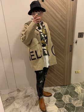 「MSGM（エムエスジーエム）のアイテム（シャツ/ブラウス）」を使った、花mikiさん（メンズ・187cm）の冬コーディネート