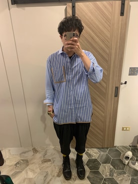 「GLAMB by glamb（グラムバイグラム）のアイテム（パンツ）」を使った、花mikiさん（メンズ・187cm）の夏コーディネート