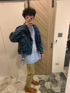 「plusj」｜花mikiさん（メンズ・187cm）の冬コーディネート