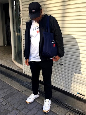 「大阪」｜「アイテム（ブルゾン）」を使った、shinさん（メンズ・177cm）の春コーディネート