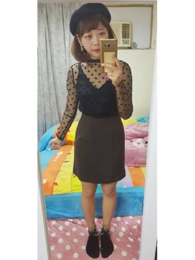 「STARMIMI（スターミミ）のアイテム」を使った、33さん（レディース・161cm）の秋コーディネート