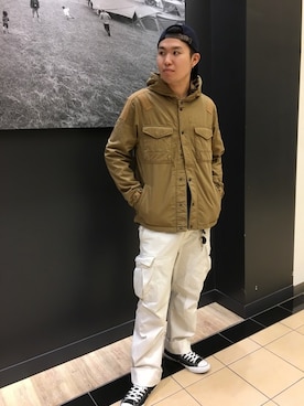 「ファティーグパンツ」｜アライマンさん（メンズ・180cm）の秋コーディネート