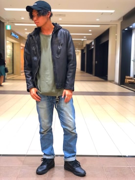 「AVIREX（アヴィレックス）のアイテム（ブルゾン）」を使った、アライマンさん（メンズ・180cm）の夏コーディネート