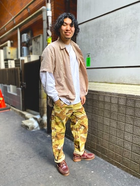 「AVIREX（アヴィレックス）のリラックス イージーパンツ/RELAX EASY PANTS/アヴィレックス/AVIREX（その他パンツ）」を使った、アライマンさん（メンズ・180cm）の春コーディネート